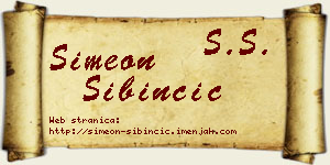 Simeon Sibinčić vizit kartica